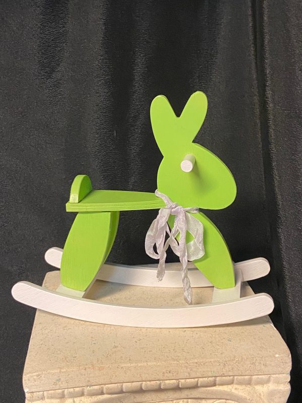 Furniture: Green Rocking Bunny 7.25" W x 6.5" T