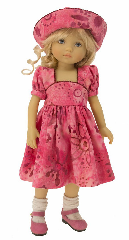 Jumper Dress and Hat (Pink) 24cm/10″ – Doll Peddlar