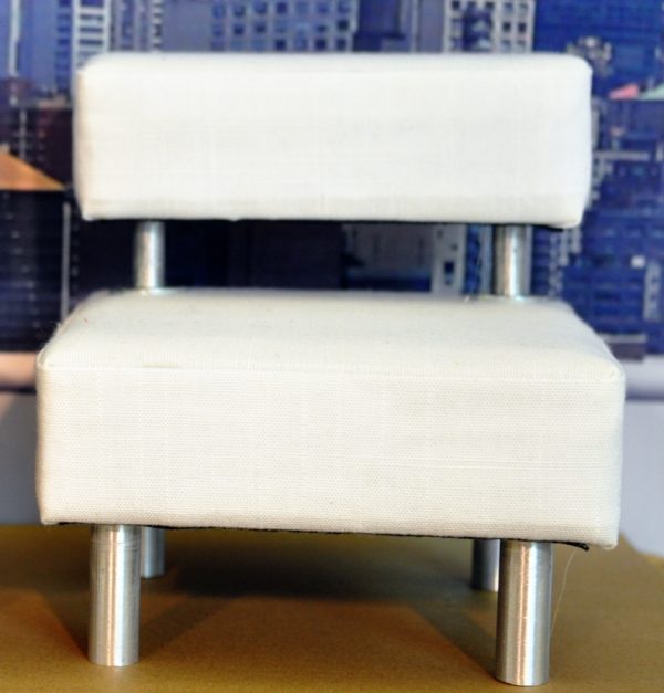 Furniture: White Linen Chair (For 12" Dolls/Barbie/FR/Etc)